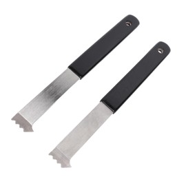 Paver Puller, 2Pcs Paver Removal Tool with Joint Scraper Micro Teeth Gripper Slots, Steel Paver Extractor Tool for Garden Yard Block Replacement