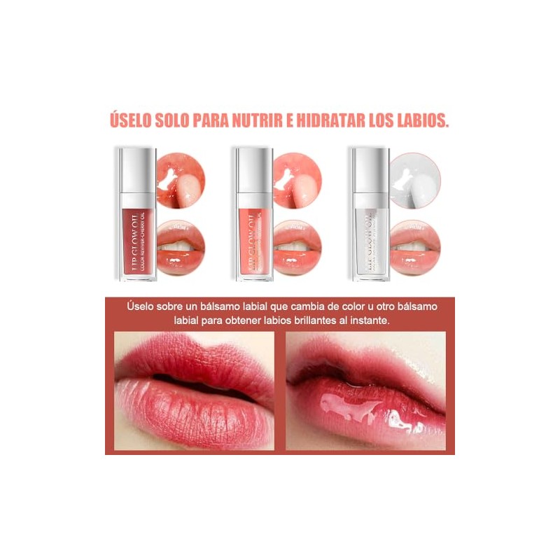 Lip Gloss Brillo De Labios, 3 Pcs Aceites Para Labios
