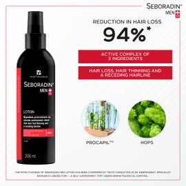 Seboradin Lotion Against Hair Loss for Men Hair Loss Hair Thinning Hair Growth Hair Lotion for Men Vitamins Natural Extracts Hair Scalp Care Hair Care 200 ml Men Forte