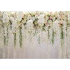 Xiaoterna 8x6ft White Flower Backdrop Bridal Flowers Wall Backdrop Floral