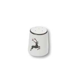 GMUNDNER KERAMIK Salt Shaker Smooth Diameter 4.8 cm Grey Deer Tableware Handmade in Austria