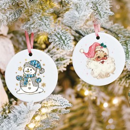 Christmas Word Decals Stickers for Crafts Vinyl Merry Christmas Ornament Decals Santa Sticker Transfer UV DTF Christ Ornaments for Carfts Ball Glass Jars Battle Cups Wood Decor(words35)