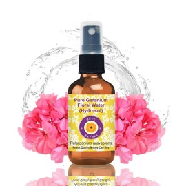 Deve Herbes Pure Geranium Floral Water (Hydrosol) (Pelargonium Graveolens) Natural Therapeutic Grade 50ml (1.69 oz)
