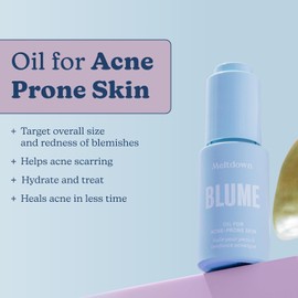 Bloom Meltdown Face Oil for Women and Men - Non-comedogenic Acne Serum with Rosehip Blue Tansy Black Cumin Seeds Helps reduce redness Smooth texture Moisture-free Not tested on animals Size / 여성 및 남성을 위한 블룸 멜트다운 페이스 오일 - 로즈힙 블루 탠시 블랙 커민 씨드가 함유된 논코메도제닉 여드름 세럼 발적 부드러운 질감 수분 감소에 도움 동물 실험을 하지 않은 Size