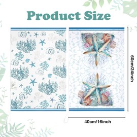 WEITAPYT Pack of 2 Tea Towels, Cotton Tea Towels, 60 x 40 cm, Tea Towels, Summer, Tea Towel, Cotton, Suitable for Kitchen, Bathroom, Camping, Living Room and Hotel/A