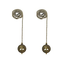 Royal Designs 24 Inch Adjustable Ceiling Fan Pull Chain Extension with Tree of Life Ornament - Antique Brass - Set of 2