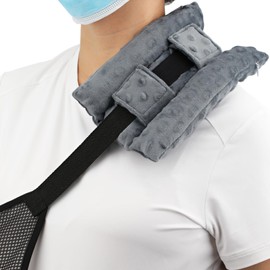 HapiPoppy Neck Pad Strap Cushion Pillow for Arm Sling Arm Brace Cushions Shoulder Strap Pads Elbow Wrist Injury Cast Rotator Cuff Replacemet Surgery Support Padding Minky Dot Dark Gray