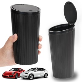 nutmanel Car Bin with Lid, Portable Mini Trash Bin, Car Drink Holder Rubbish Bin, Car Bin Interior, Waterproof & Odour-Resistant, Suitable for Cars, Home, Office, Bedroom