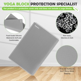 Yoga Blocks Silicone Protective Cover, 2 PCS Premium Silicone Protective Cover for 3" Thick Foam or Cork Yoga Blocks - Eco-Friendly, Non-Slip, Easy to clean | Odorless and Moisture-Proof | Supportive