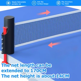 HOMURY Table Tennis Bat Set: Professional Table Tennis Set with 2 Table Tennis Bats + Retractable Net + 3 Table Tennis Balls + 1 Carry Bag, Table Tennis Set for Indoor Outdoor Children Adults