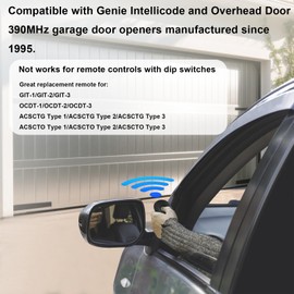 QSDIYRF 1 for Genie ACSCTG Type 1 Replacement Remote,Compatible with Genie Intellicode Garage Door Remote, Overhead Door GIT-1 1 Button Remote(390MHz)