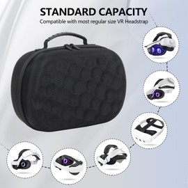 Hard Case for Meta Quest 3S, Portable Protective Case for Meta Quest 3S Gaming Headset and Touch Control Accessories, Protected from Accidental Shocks, Drops and Scratches, black