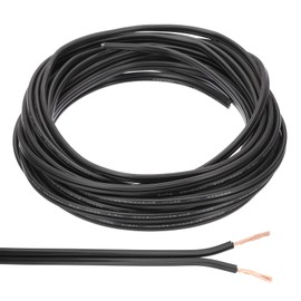 PATIKIL 25Ft 18/2 PVC Covered Wire, 300V SPT-1 Lamp Cord Insulated Heat Resistant Electronical Flexible Cable for LED Lamp Wire Audio Cable Speaker, Black, UL Listed