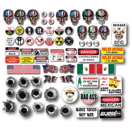 56 pack of Mexican American Edition Crude Humor Hilarious Hard Hat Prank Decal Joke Sticker Funny Laugh Construction LOL