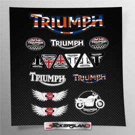 Stickersland | Sticker Set Compatible with Triumph Frame Cladding on Black Background | For Personal, Home & Decorative Use |