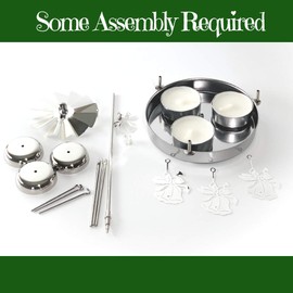 BANBERRY DESIGNS Spinning Angels Tealight Candle Holder with Bell Chimes Swedish Scandinavian Design Metal 8" H