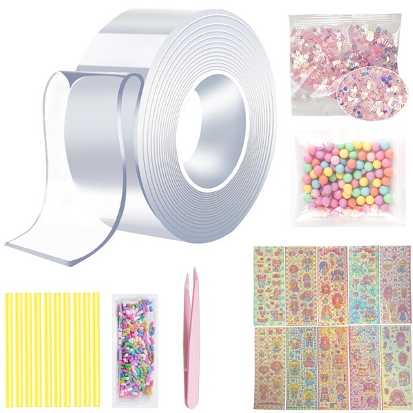 25Pcs Nano Tape Bubbles Kit,Magic Tape DIY Creative Gifts for DIY Nano Tape Bubble Craft Kit for Age 6-12 Kids and Adult