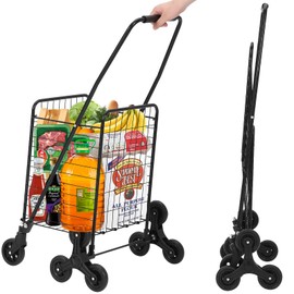 YardYonder Utility Cart with Wheels to be Used for Shopping, Grocery, Luggage, Picnic, Folding Shopping Cart with 22 Gallon Large Basket, 360° Swivel Wheels, 110 LBS Large Capacity, Black