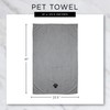 Bone Dry Pet Grooming Towel Collection Absorbent Microfiber X-Large, 41x23.5",