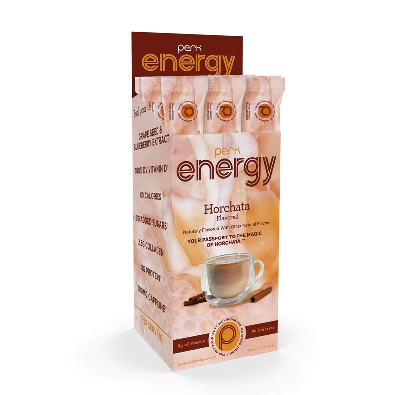 Perk Energy Drink Mix (Horchata) 10 Stick Packs - Caffeinated