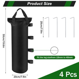 Spetsbst Pack of 4 Weights for Gazebo, Gazebo Weights 800D Oxford Sandbags for Weighing with Fixed Nail, Sandbag Weight for Camping Tents/Parasols/Gazebo
