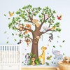 DECOWALL SG4-2504 Large Tree Jungle Animals Wall Decals Removable Stickers