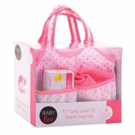 Johntoy 27616 Baby Rose Changing Bag with Accessories, Multi-Colour