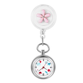 Avaner Watches Nurse Watch Flower Design Nurse Watch with Clip Fob Watch Nurse Watch Anloge Quartz Watch for Doctor Doctor Nurse Medical, Flower-pink., Casual
