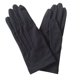 Jasmine Silk Ladies Plain Jersey Womens Gloves Stitch Detail - Black One Size
