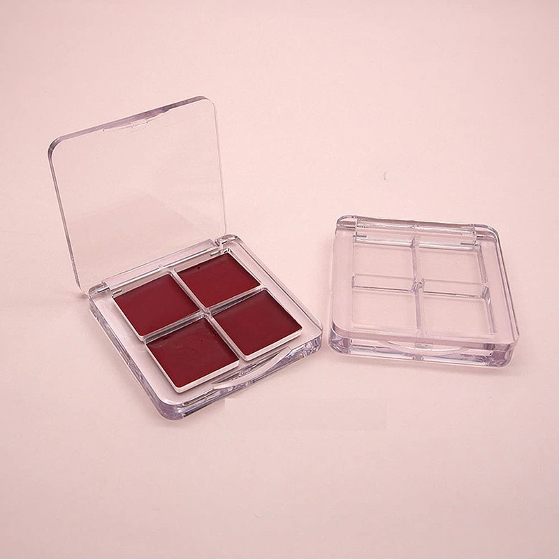 luzen 3Pcs Empty Eyeshadow Palette Box Clear Plastic DIY Refillable