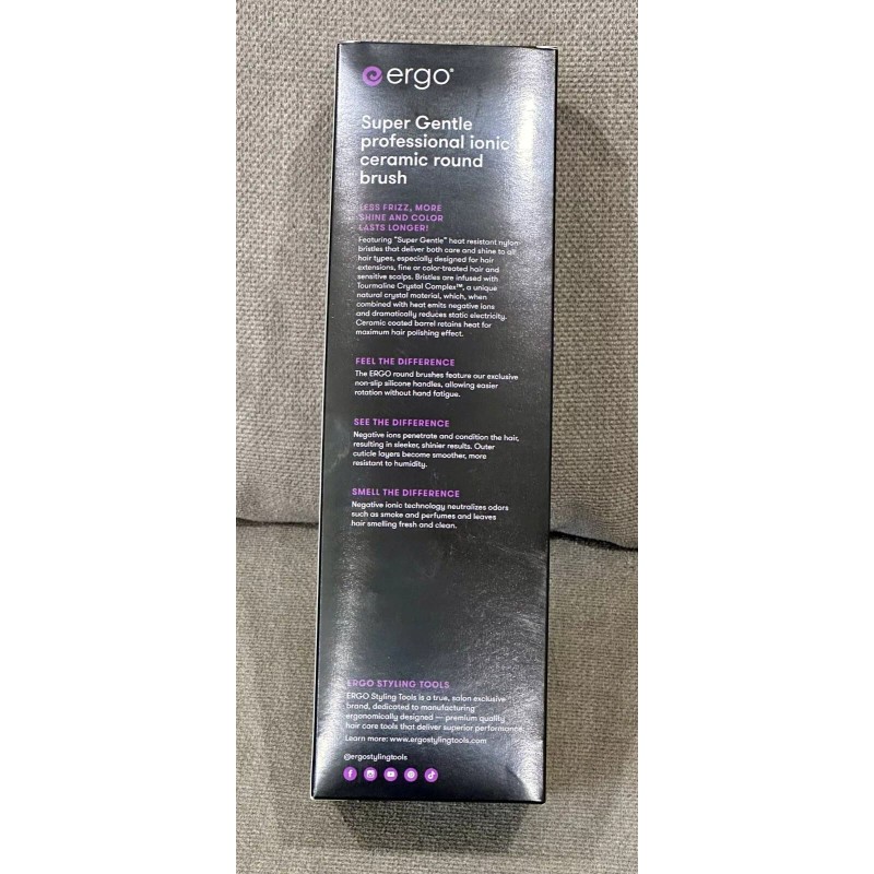Ergo ERG65 Super Gentle Professional Ionic Ceramic Round Hair Brush