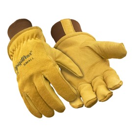 RefrigiWear Insulated Goatskin Leather Gloves, -10°F Comfort Rating, (Gold), (Small)