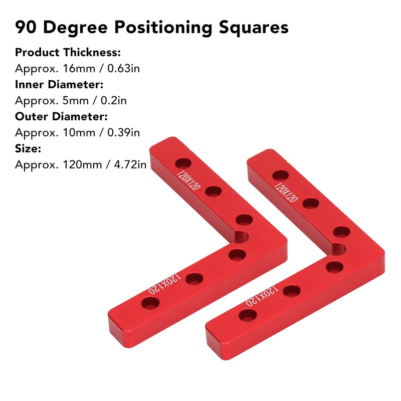 2Pcs 90 Degree Positioning Squares Aluminum Alloy Right Angle Clamps