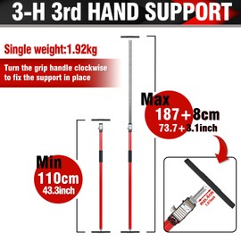 3-H Truck Cargo Bar, 43"-77" Adjustable Support Pole All Metal,Cabinet Jack,Truck Bed Divider with Self-Locking Spring Ratchet - Load Lock Bar for Vans, SUVs & Trucks,Red,4pc