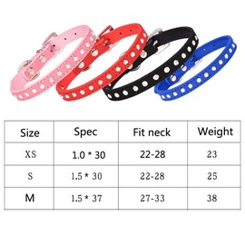 Pimaodog Rhinestone Dog Collar Suede Leather Crystal Diamond Colorful Bling Girl Puppy Cat Collars XS Small Pets (S, Pink)