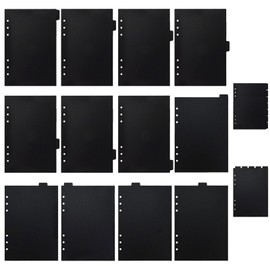 Sctmda Folder Dividers A5 Pack of 12 Plastic Index Dividers A5 Plastic Folder Dividers 6 Holes Index Dividers Ring Binder Register for Planner Notebook Loose Leaf Folder (Black)