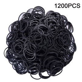 AMUU Rubber Bands1200pcs Black Small Rubber Band Mini Soft Elastic Bands for Hair Braids Hair Diameter 16mm Rubber Bands for Office Supplies School Home