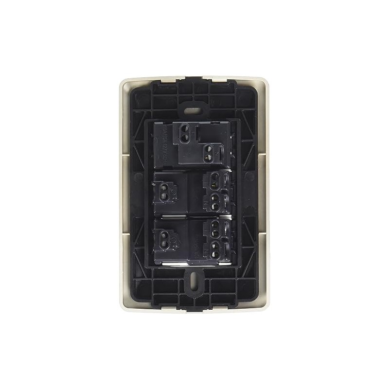 Sanelec 4525 Apagador y Doble Contacto con Placa, Toscana Golden
