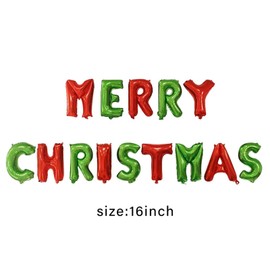 Merry Christmas Balloons, Christmas Letter Aluminum Foil Balloons Banner - Xmas Party Supplies Decorations Home Party Decor