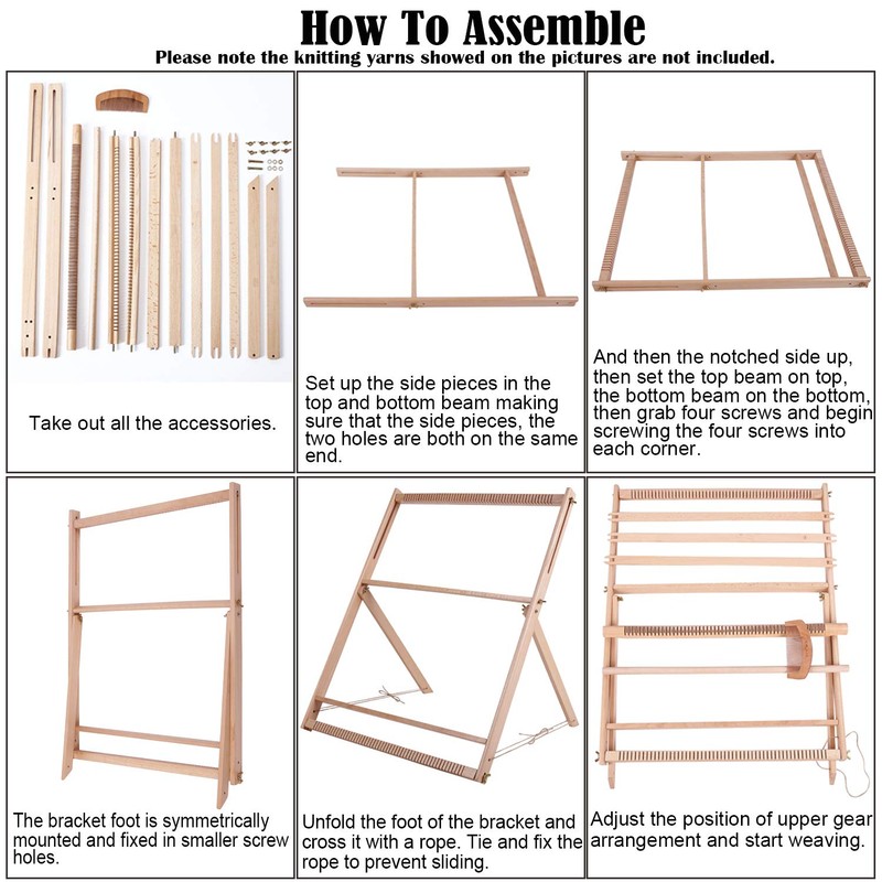 WILLOWDALE 25.2"H x 19.3"W Weaving Loom with Stand Wooden Multi-Craft