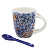 Gift Souvenirs Traditional Blue & Orange Tile Azulejo Ceramic Espresso