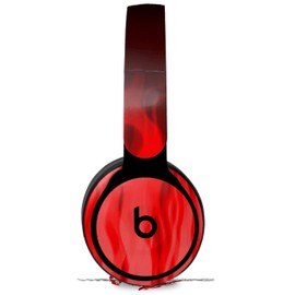 Skin Decal Wrap Works with Original Beats Solo Pro Headphones Fire Red Skin Only Beats NOT Included