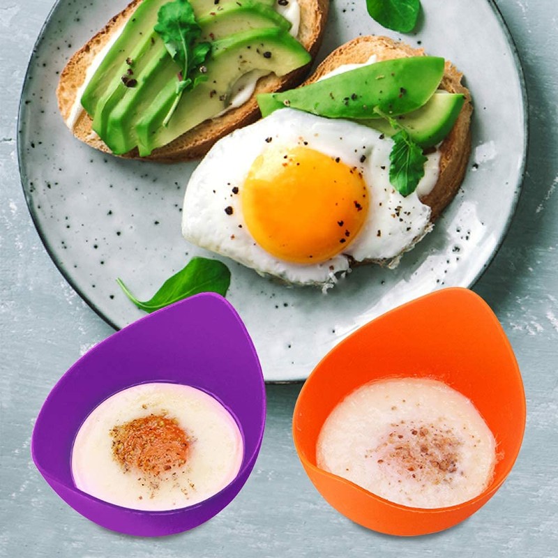 Poached Egg Cooker, Egg Poachers Silicone Egg Poacher Cups with