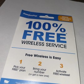 FreedomPop Bring Your Phone SIM Kit Free Wi-Fi Calling 100 Mb Call Yellow Kit