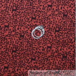 Benartex BonEful FABRIC FQ Cotton Quilt Red Maroon Brown Leaf DEER Log Cabin Vine Calico