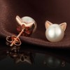 Cat Earrings Cat Stud Earrings Cat Pearl Earrings for Women