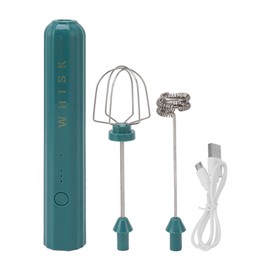 USB Household Stainless Steel Electric Mixer Handheld Small Mixer Wireless Whisk Frother Green