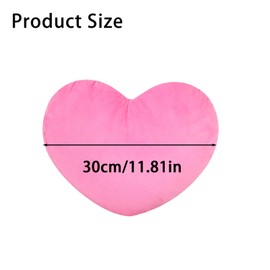 Pink Heart Decorative Pillow, Soft Heart Plush Cushion, Cute Heart Shaped Cushion for Sofa Bed Dining Gifts for Girls Valentine's Day Gift (Pink)