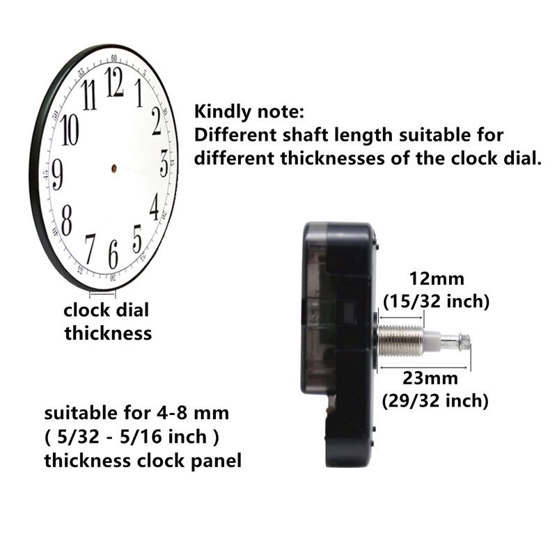 Original Youngtown 12888 High Torque"I" Shaft Clock Movement with Hands,3/10