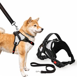 Trimming Shop No Pull Dog Harness & Lead Set for Small Dog, Safe, Adjustable, Breathable Reflective Pet Vest Harness for Dogs UK, Control Dog or Puppy Harness For Training & Walking, Small - White